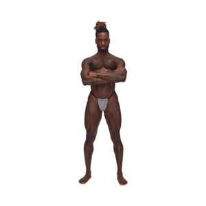 Male Power Sexagon Posing Strap Gray O/S - Image 2
