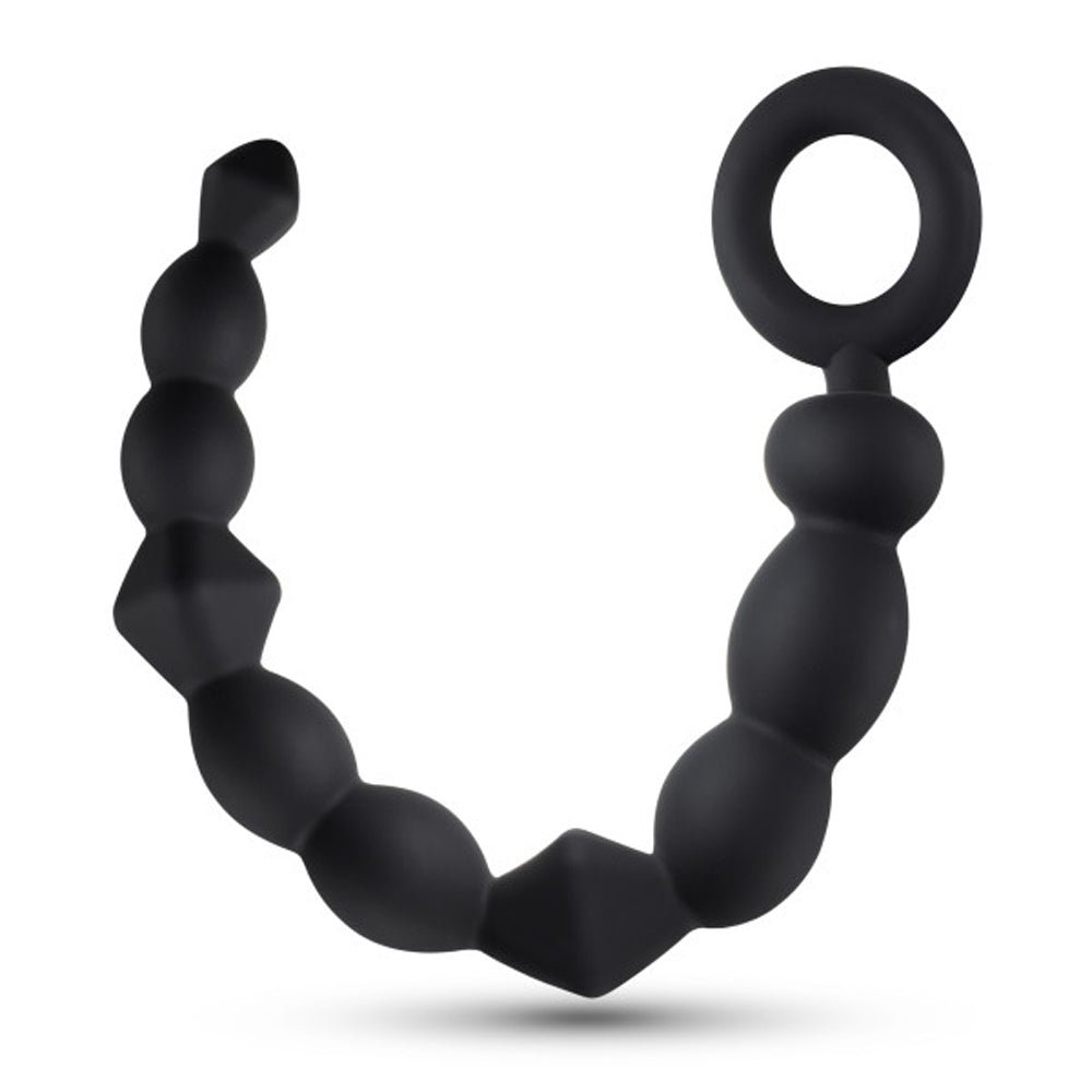 Anal Adventures Platinum Silicone Beginner Anal Beads Black - Image 2