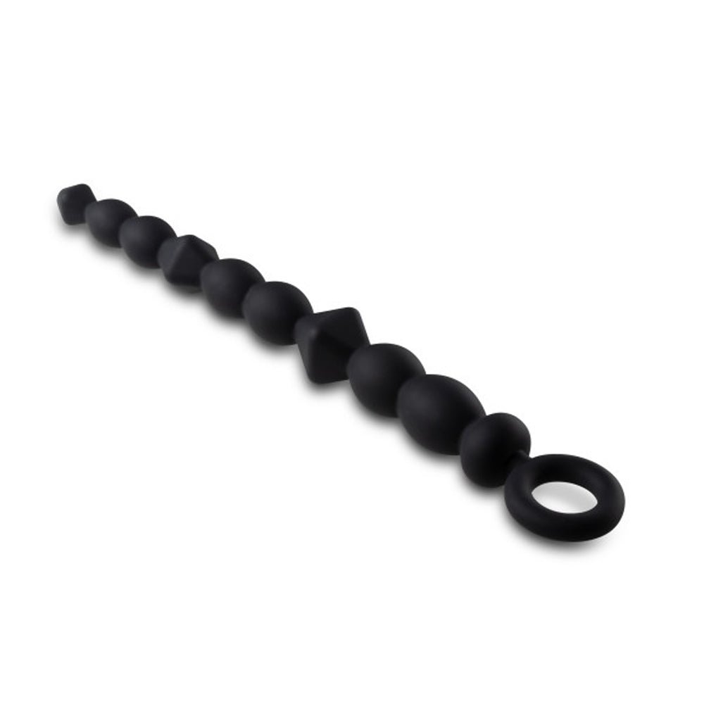 Anal Adventures Platinum Silicone Beginner Anal Beads Black - Image 4