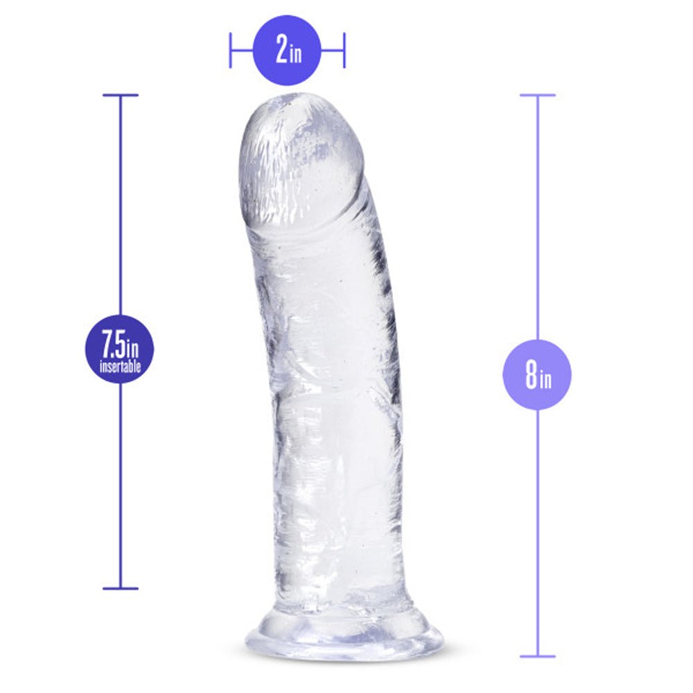 B Yours Plus Roar n'' Ride 8 in. Dildo Clear - Image 5