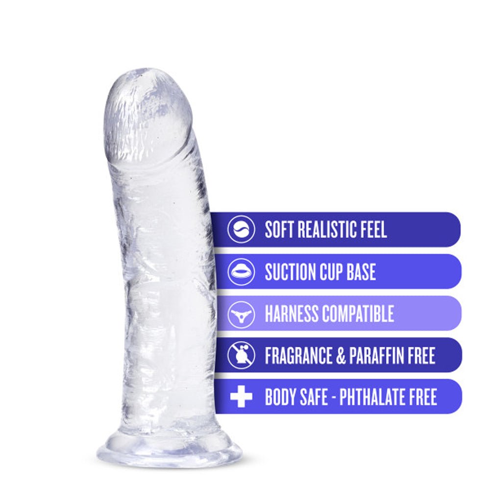 B Yours Plus Roar n'' Ride 8 in. Dildo Clear - Image 6