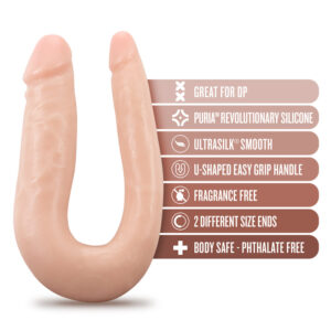 Dr. Skin Silicone Dr. Double Realistic 12 in. Dual-Ended Dildo Beige - Image 5