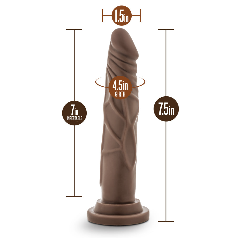 Dr. Skin Silicone Dr. Carter Realistic 7 in. Posable Dildo Brown - Image 6