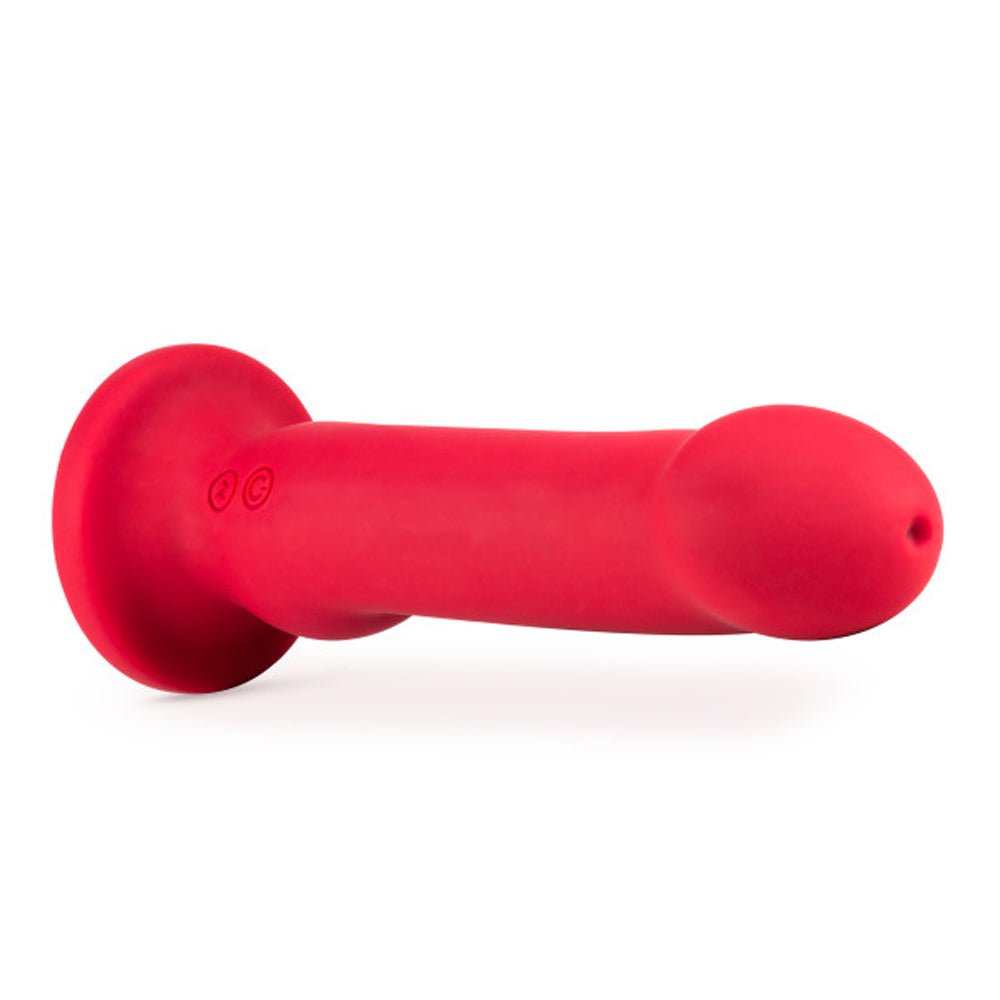 Impressions Las Vegas Rechargeable Silicone 8.25 in. Vibrating Dildo Crimson - Image 5