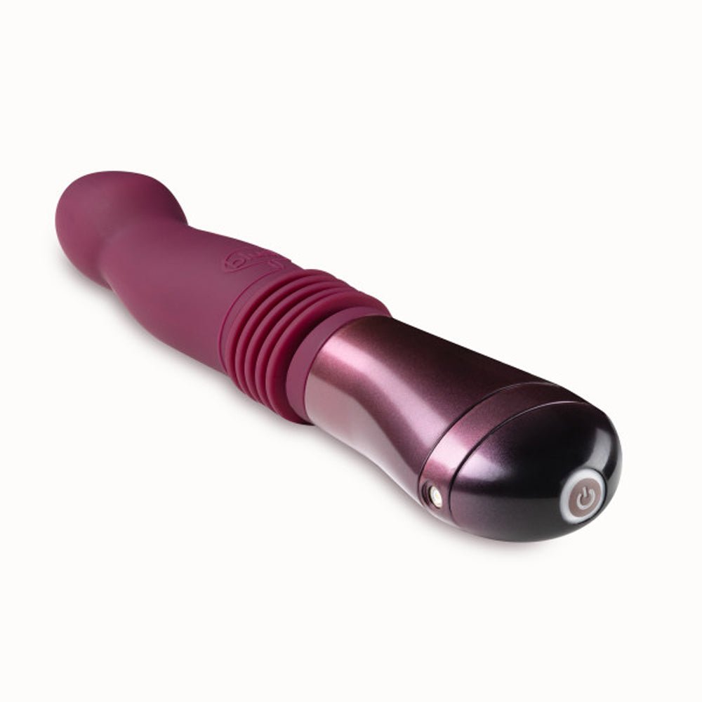Temptasia Trixie Rechargeable 10 in. Silicone Thrusting Dildo Wine - Image 3