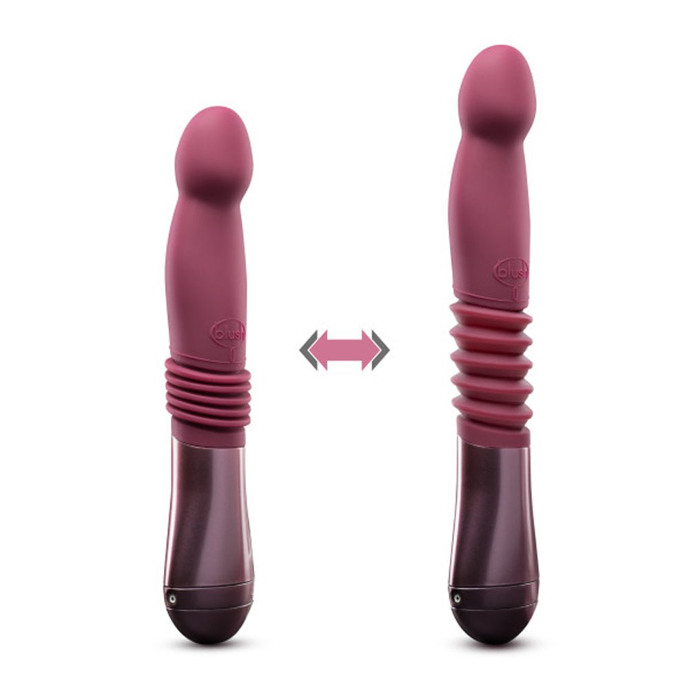 Temptasia Trixie Rechargeable 10 in. Silicone Thrusting Dildo Wine - Image 4