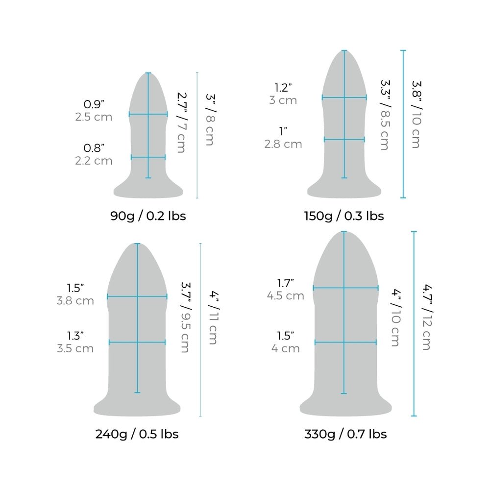 b-Vibe 4-Piece Anal Dilators Glass Plug Set - Image 8