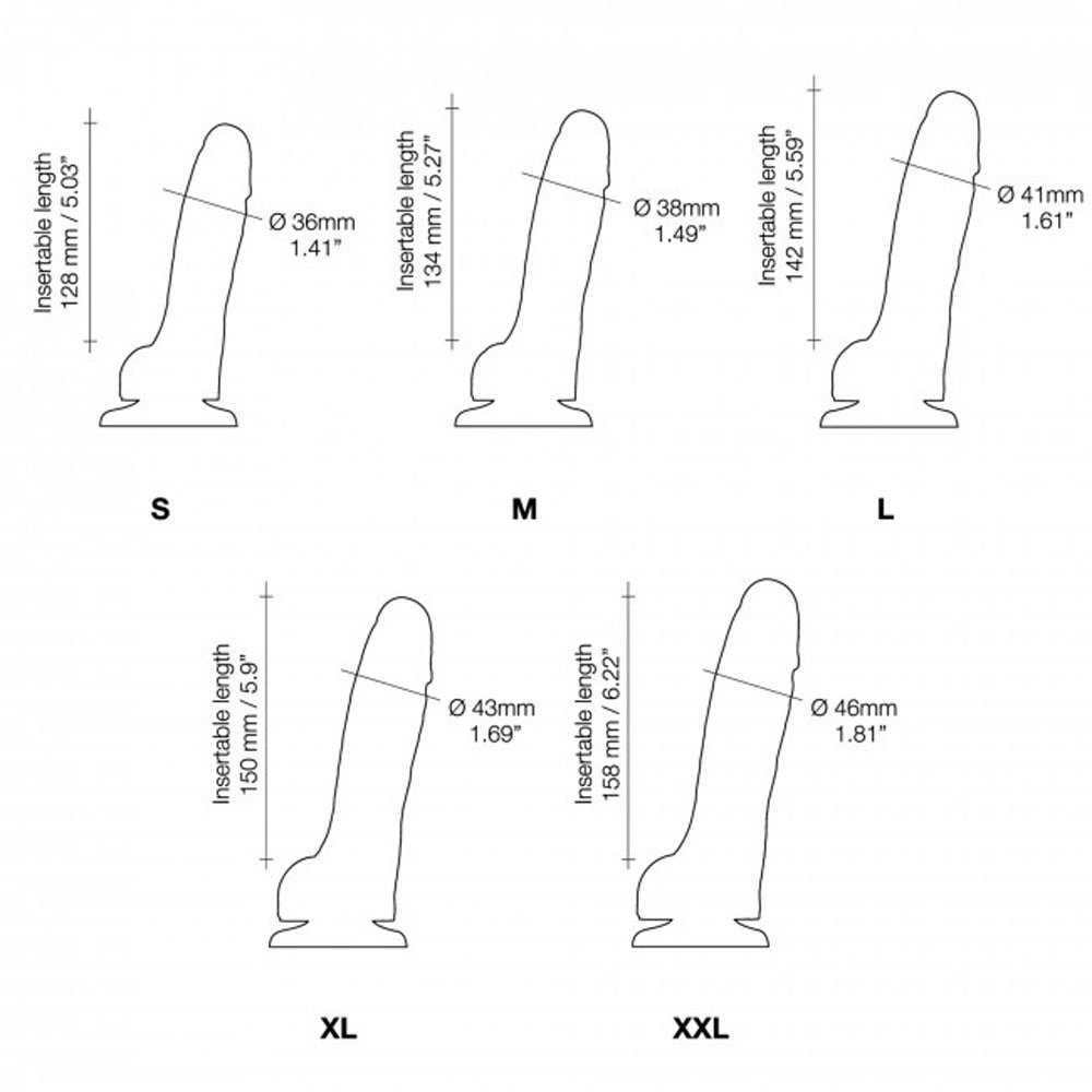 Strap-On-Me Realistic Collection Sliding Skin Dual-Density Silicone Dildo Black M - Image 5