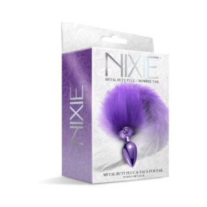 Alternative view of Nixie Metal Butt Plug With Ombre Tail Purple Metallic