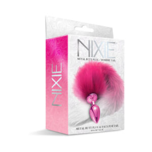 Alternative view of Nixie Metal Butt Plug With Ombre Tail Pink Metallic