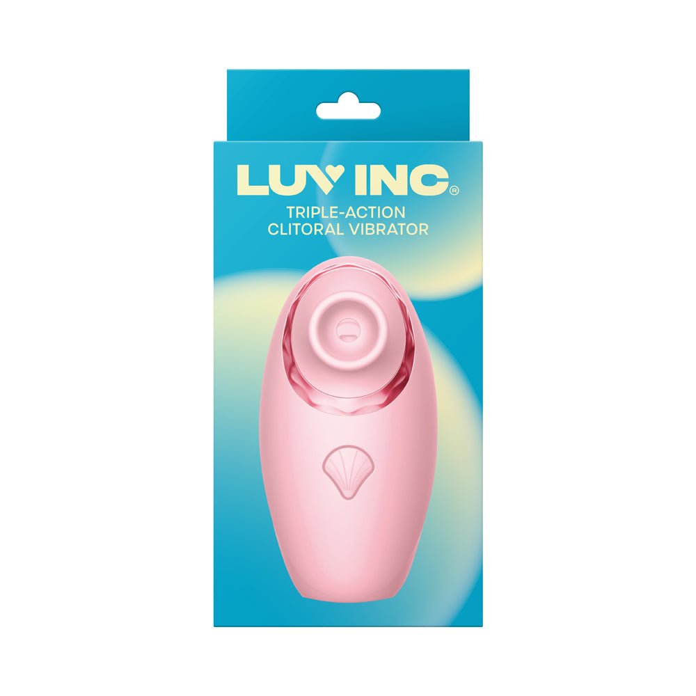 Luv Inc Tv11 Triple-Action Clitoral Vibrator Rechargeable Silicone 3-in-1 Stimulator Pink - Image 4