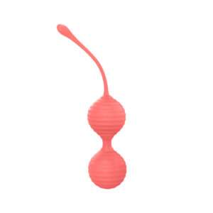 Alternative view of Luv Inc Kg88 Kegel Balls Ribbed Silicone 2-Piece Set Coral