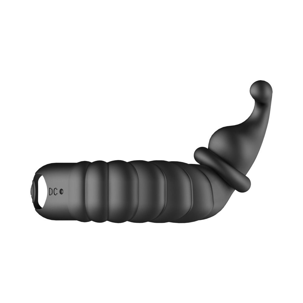 Forto F-24 Rechargeable Silicone Textured Vibrating Cockring Black - Image 7