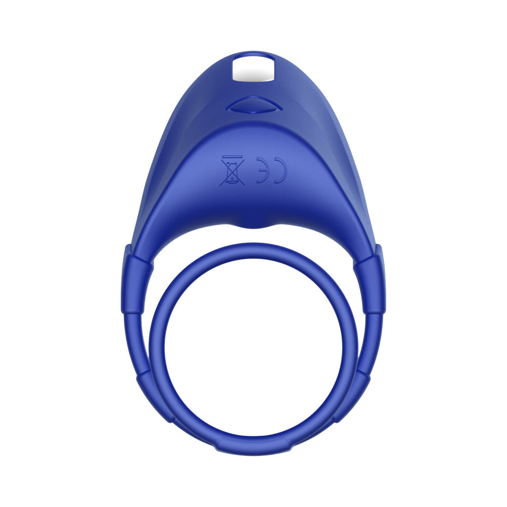 Forto F-48 Rechargeable Silicone Perineum Vibrating Double Cockring Blue - Image 8