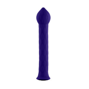FemmeFunn Diamond Wand Rechargeable Flexible Textured Silicone Vibrator Dark Purple - Image 2