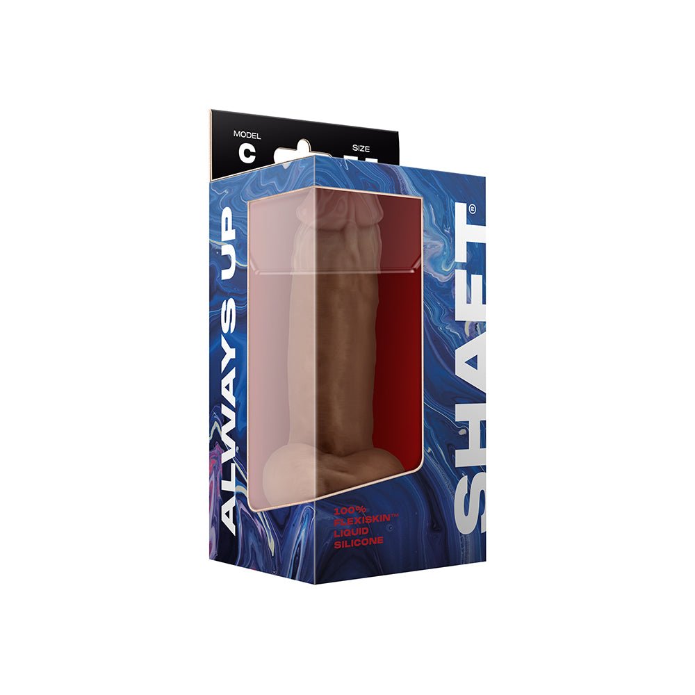 Shaft Model C: 7.5 in. Dual Density Silicone Dildo with Balls Oak - Image 4