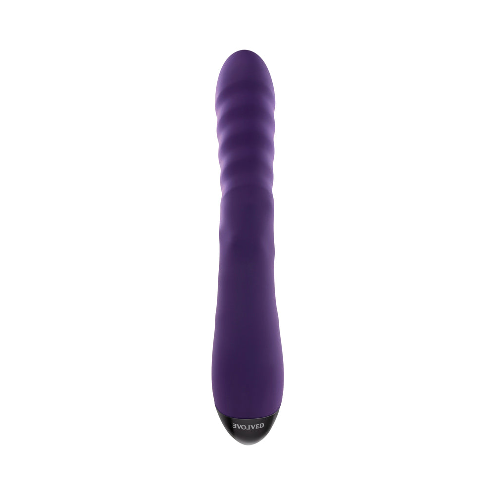 Evolved Rascally Rabbit Rechargeable Thrusting Swirling Silicone Vibrator Purple - Image 10