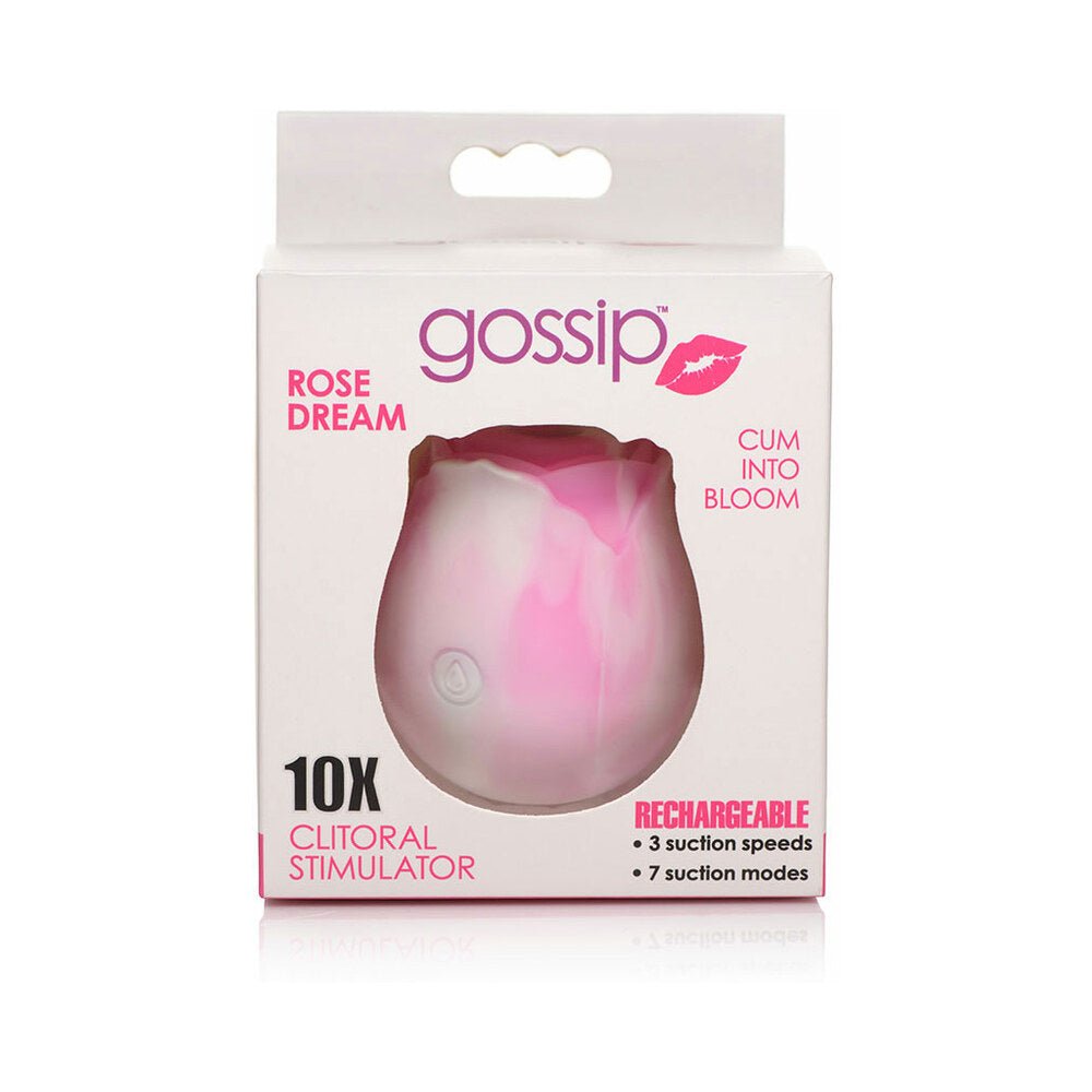 Curve Toys Gossip Cum Into Bloom Rechargeable Silicone Clitoral Stimulator Rose Dream Swirl - Image 8