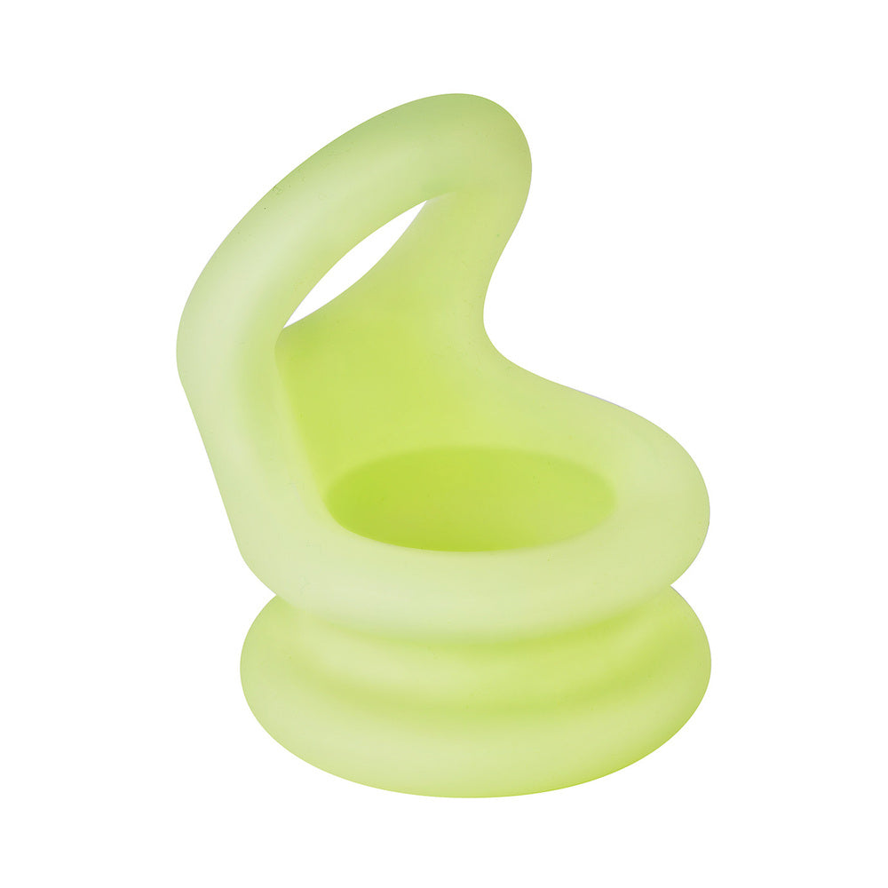 Forto F-20 Liquid Silicone Cockring & Ball Stretcher Small Glow - Image 3