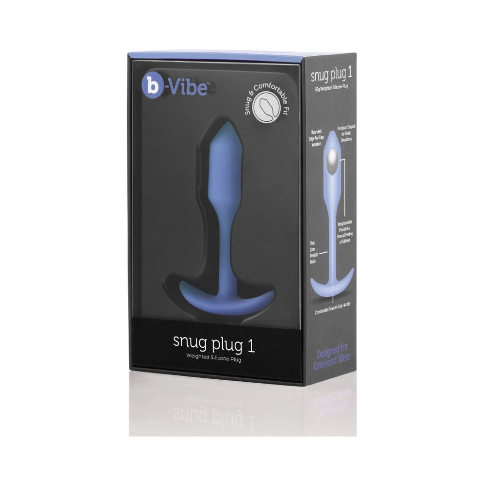 B-Vibe Snug Plug 1 Weighted Silicone Anal Plug Violet - Image 2