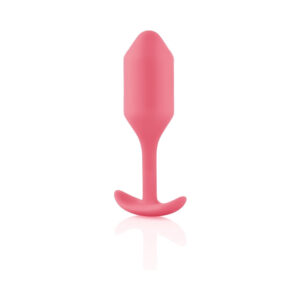 b-Vibe Snug Plug 2 Weighted Silicone Anal Plug Coral - Image 4