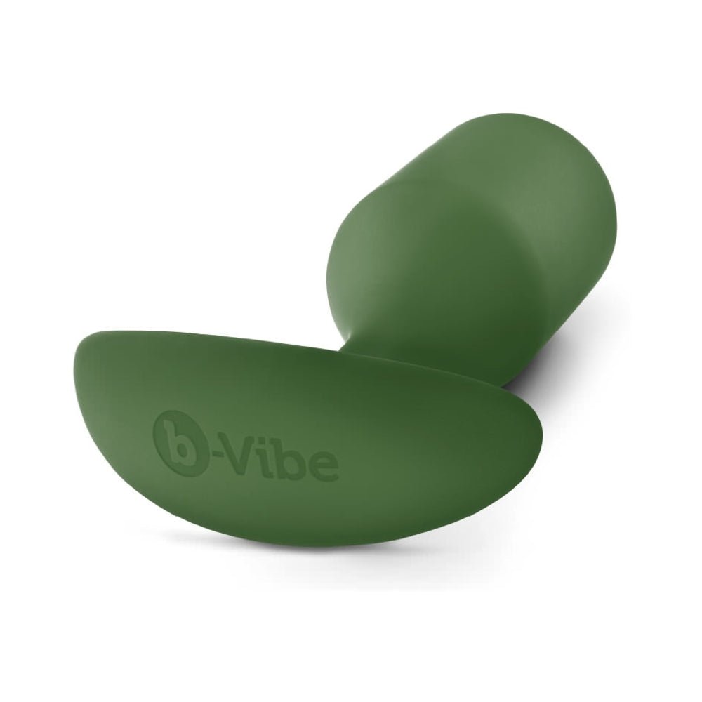b-Vibe Snug Plug 4 Weighted Silicone Anal Plug Army - Image 5