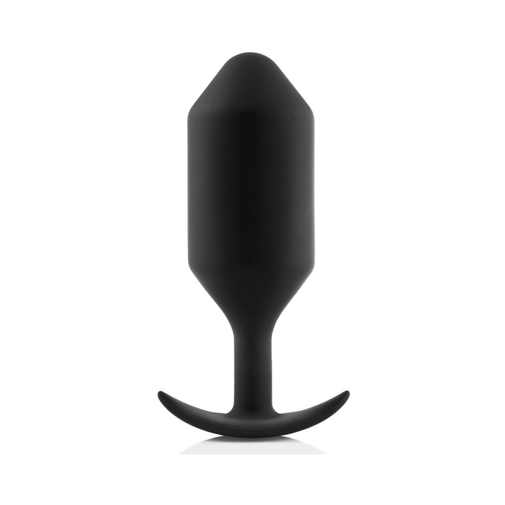 b-Vibe Snug Plug 7 Weighted Silicone Anal Plug Black - Image 2