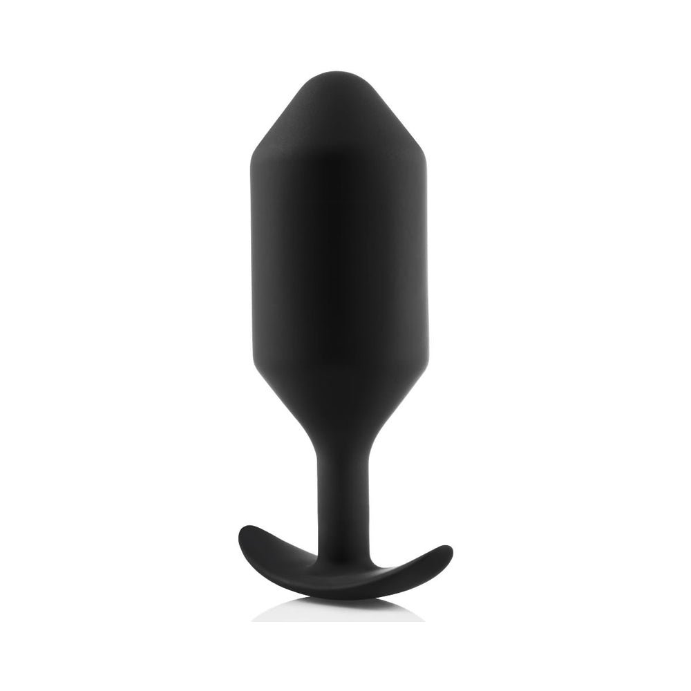 b-Vibe Snug Plug 7 Weighted Silicone Anal Plug Black - Image 3