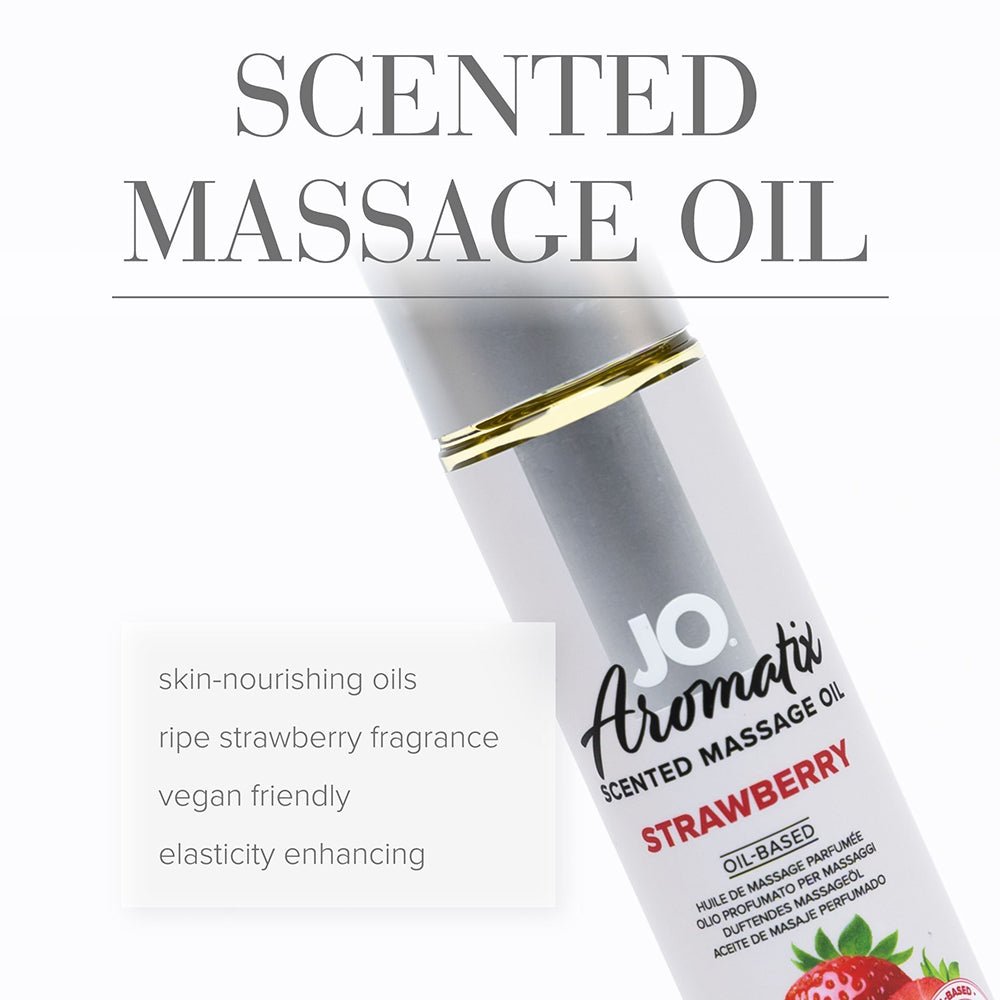 JO Aromatix Strawberry Scented Massage Oil 4 oz. - Image 4