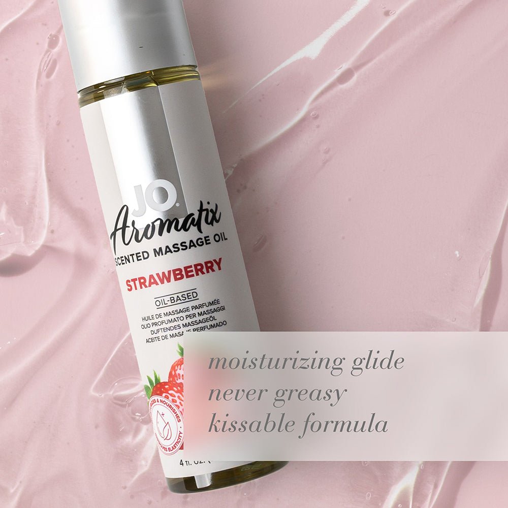 JO Aromatix Strawberry Scented Massage Oil 4 oz. - Image 5