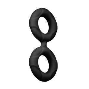 Forto F-81 Liquid Silicone Cock & Ball Double Ring Small Black - Image 3
