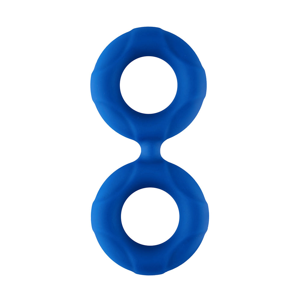Forto F-81 Liquid Silicone Cock & Ball Double Ring Small Blue - Image 2