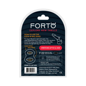 Forto F-22 Liquid Silicone Cock & Ball D-Ring Small Black - Image 4