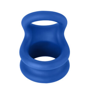 Forto F-20 Liquid Silicone Cockring & Ball Stretcher Large Blue - Image 2