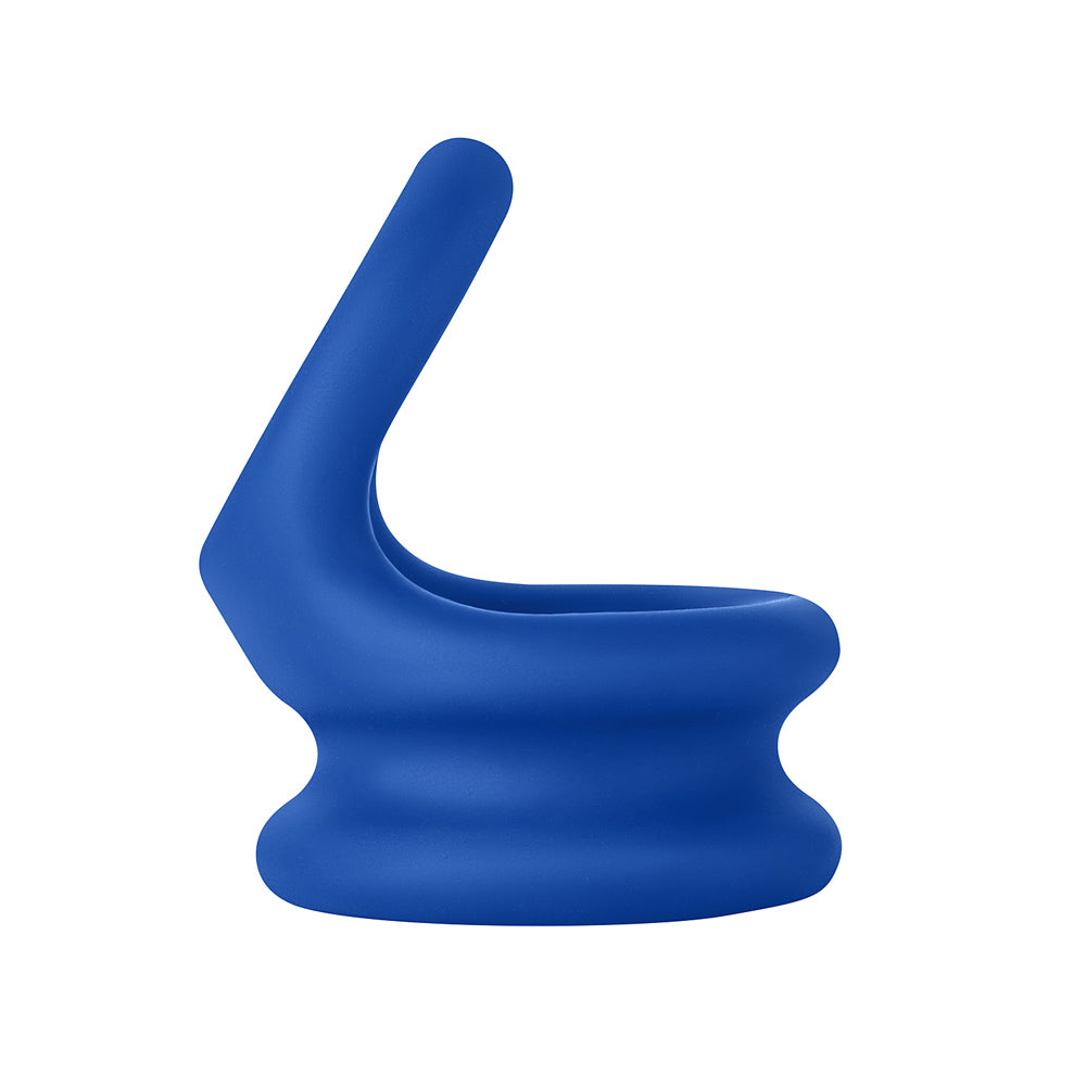 Forto F-20 Liquid Silicone Cockring & Ball Stretcher Large Blue - Image 3