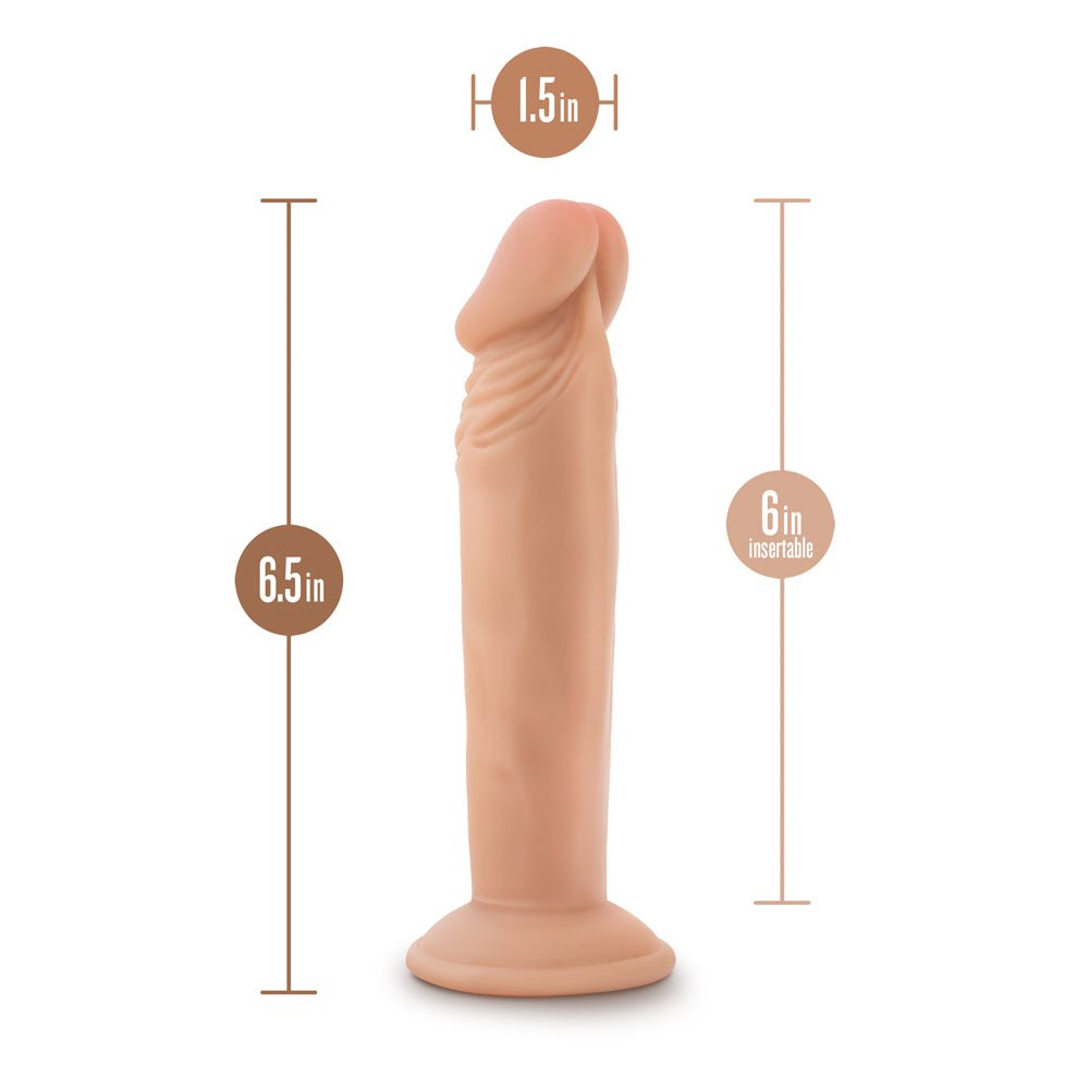Dr. Skin Plus Realistic 6 in. Triple Density Posable Dildo Beige - Image 6
