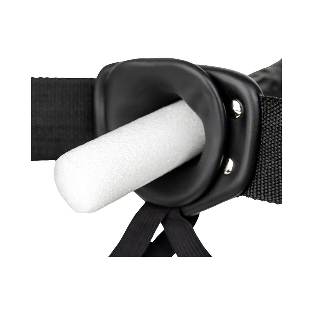 RealRock Realistic 6 in. Hollow Strap-On Black - Image 6