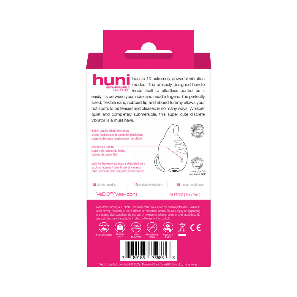 VeDO Huni Rechargeable Finger Vibe Tease Me Foxy Pink - Image 8