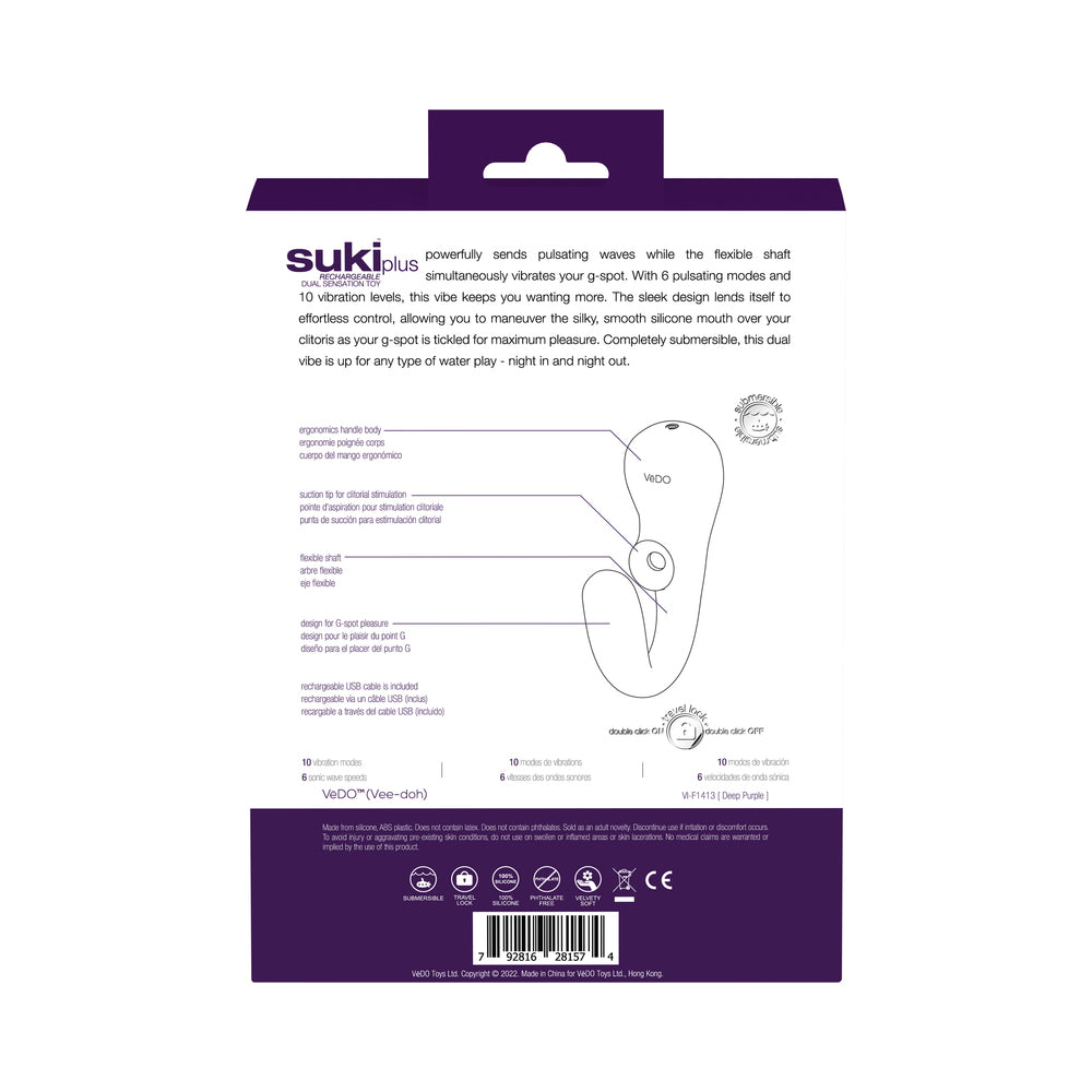 VeDO Suki Plus Rechargeable Dual Sonic Vibe Deep Purple - Image 8