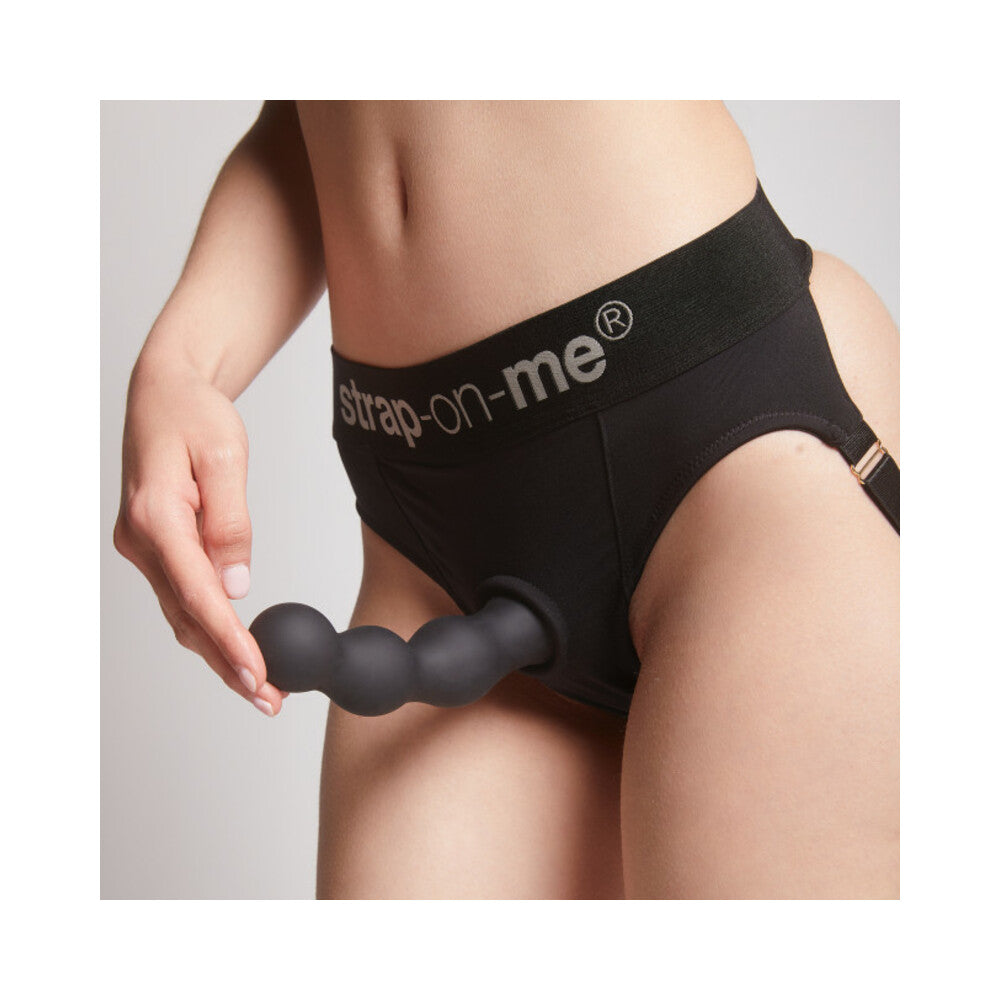 Strap-On-Me Hybrid Collection Silicone Dildo Plug Balls Black Large - Image 5