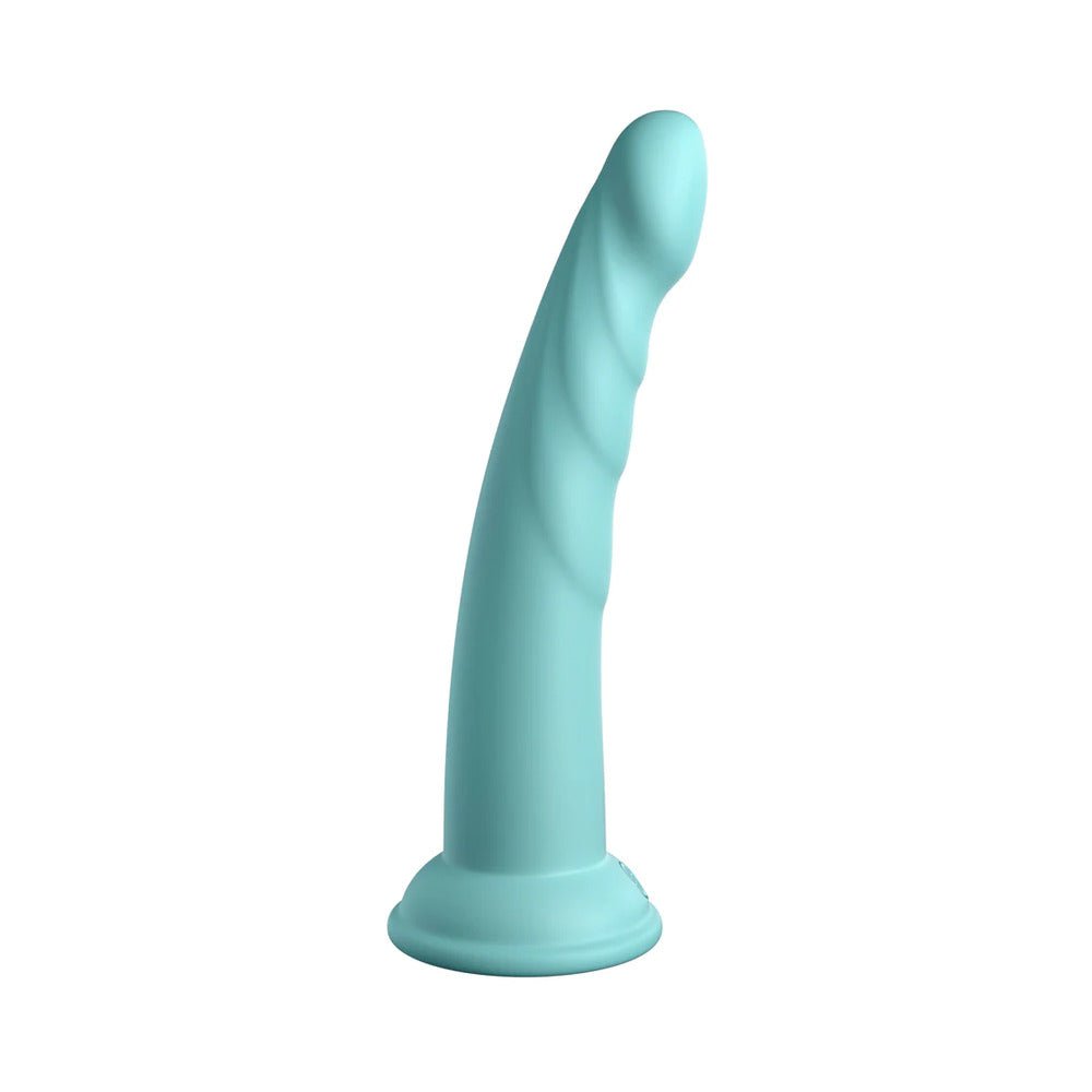 Dillio Platinum Collection Slim Seven 7 in. Silicone Dildo Teal - Image 3