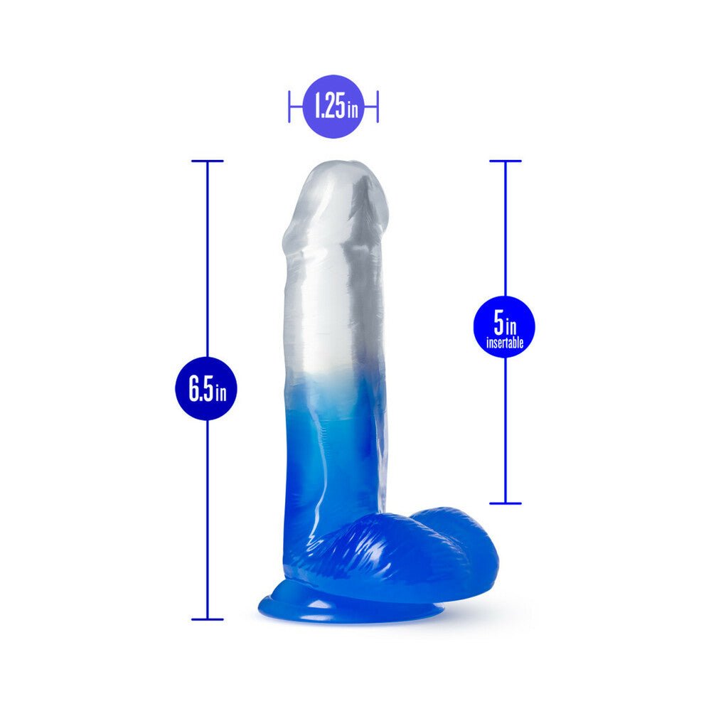 B Yours Stella Blue 6 in. Dildo with Balls Blue - Image 6