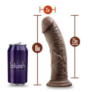 Dr. Skin Plus Thick 8 in. Triple Density Posable Dildo Brown - Image 6