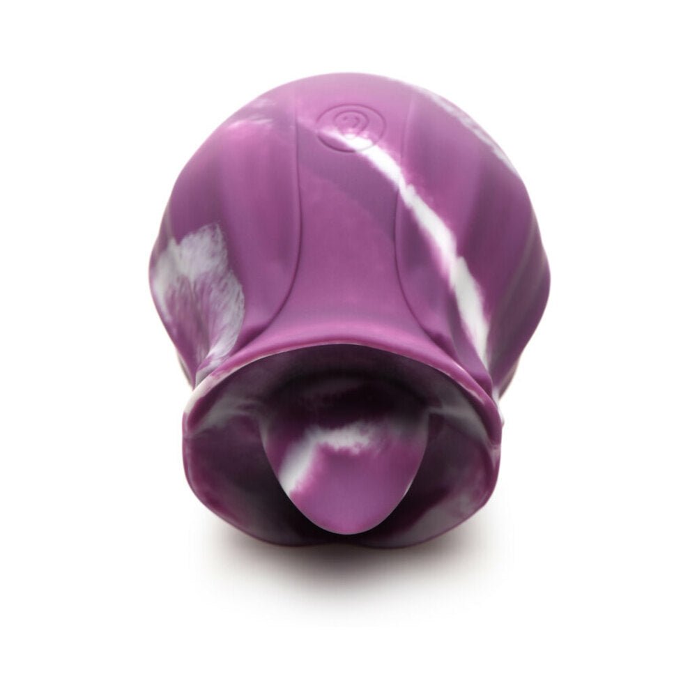 Curve Toys Gossip Cum Into Bloom Rechargeable Silicone Licking Rose Purple Twirl - Image 4