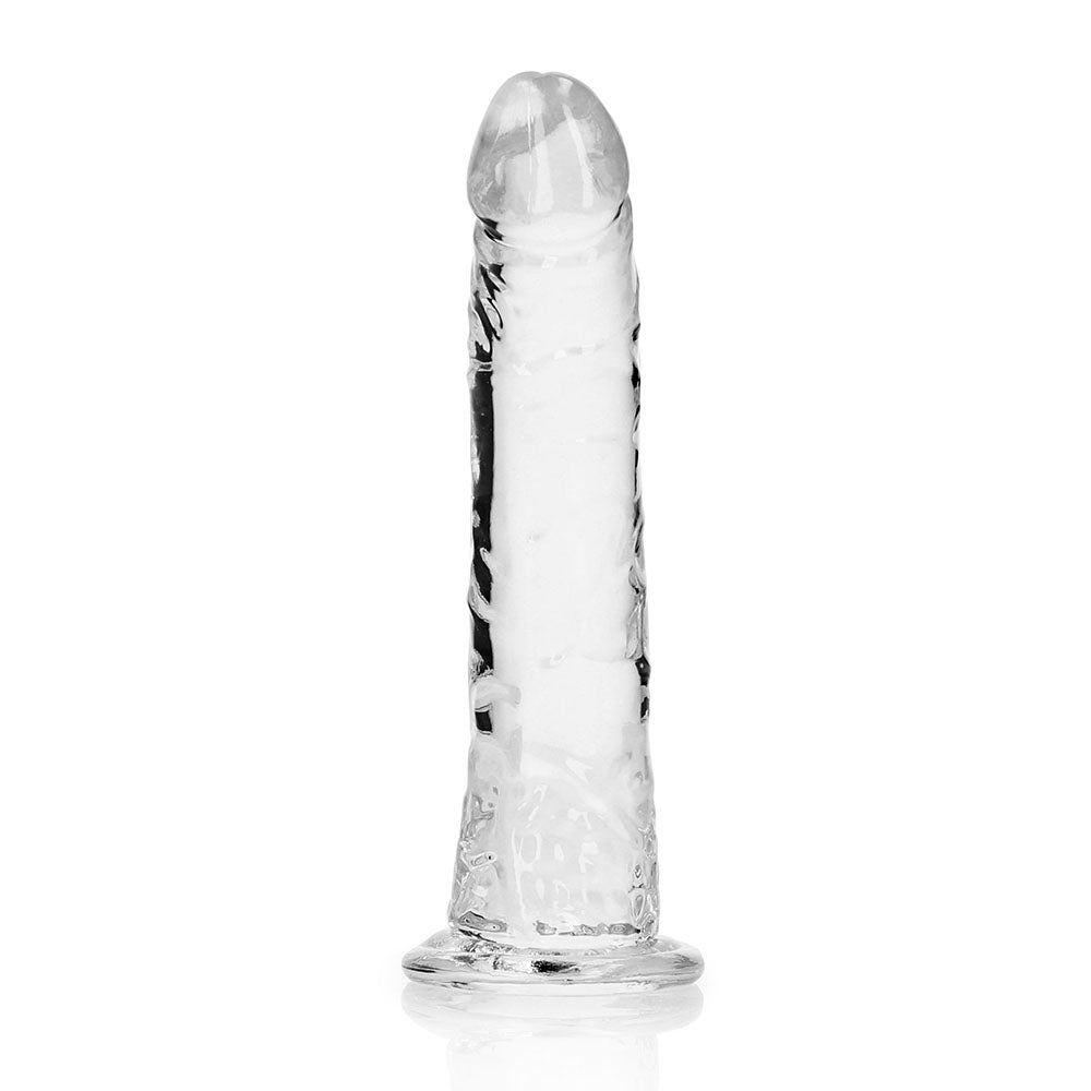 RealRock Crystal Clear Slim 6 in. Dildo Clear - Image 3