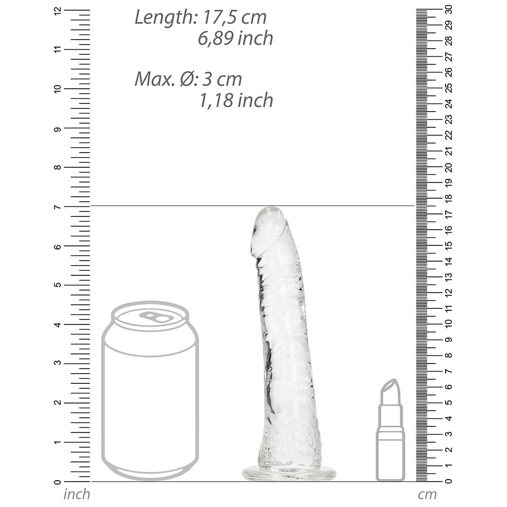 RealRock Crystal Clear Slim 6 in. Dildo Clear - Image 7