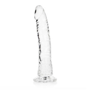 Alternative view of RealRock Crystal Clear Slim 8 in. Dildo Clear