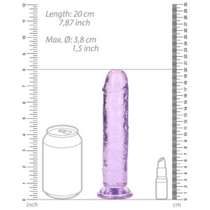 RealRock Crystal Clear Straight 7 in. Dildo Without Balls Purple - Image 7