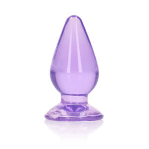 RealRock Crystal Clear 3.5 in. Anal Plug Purple - Image 2
