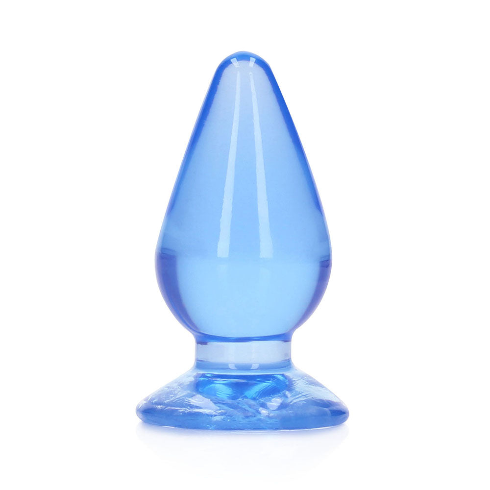 RealRock Crystal Clear 4.5 in. Anal Plug Blue - Image 2